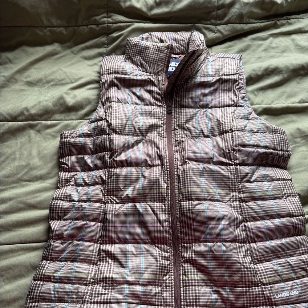 Lands' End Women's Checkered Puffer Vest